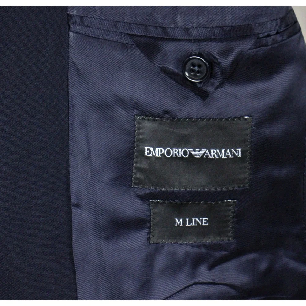 Emporio Armani Blazer 40 R (50 EU) Mens Navy Wool M Line Slim Fit Sport Coat
